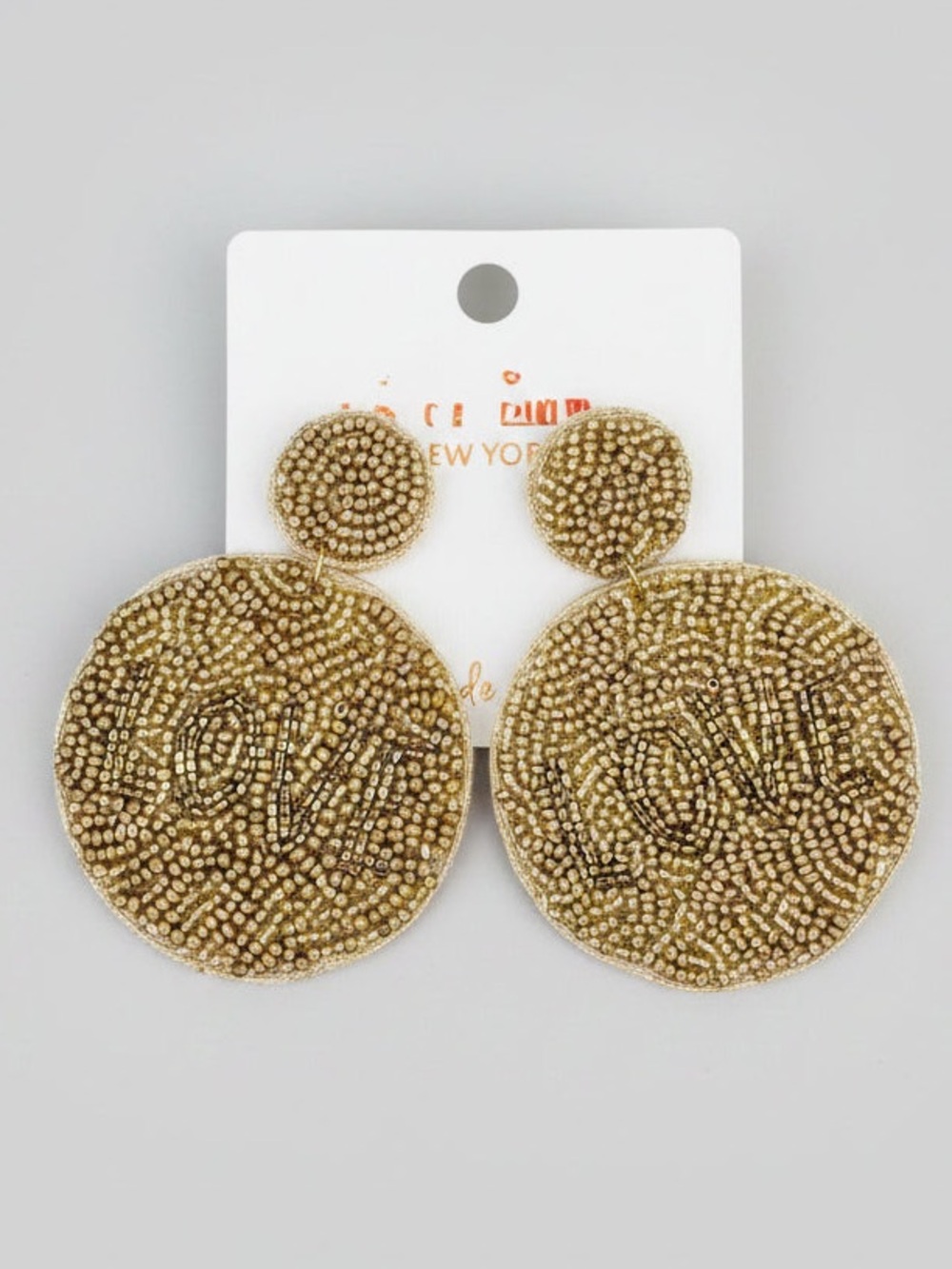 Love Gold Beaded Earrings